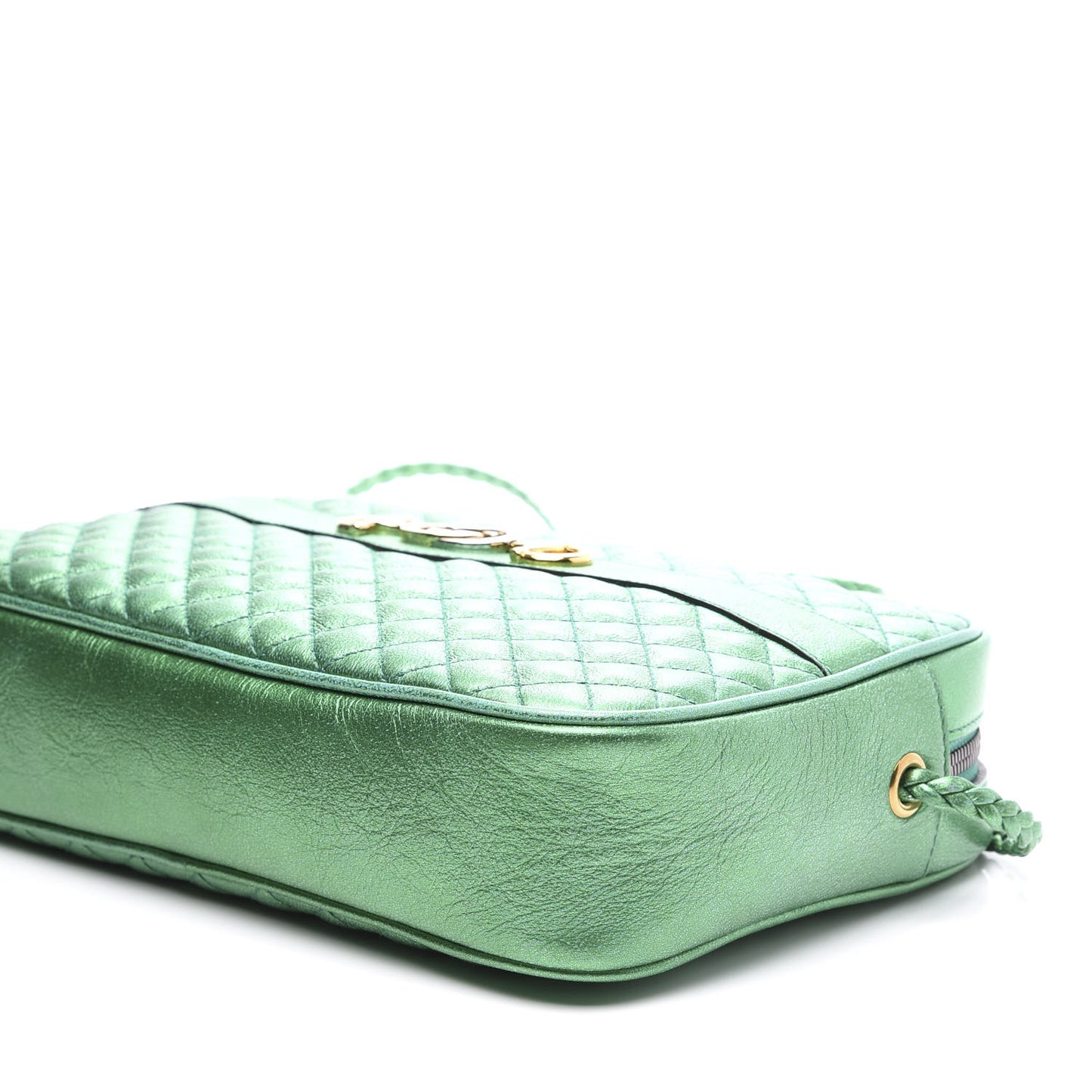 Laminated Nappa Trapuntata Small Zumi Shoulder Bag Jasmine Green