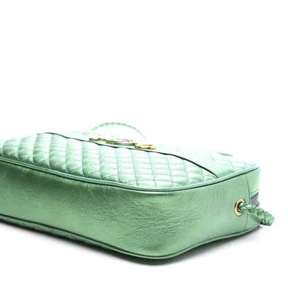 Gucci Laminated Nappa Trapuntata Small Zumi Shoulder Bag Jasmine Green 9 of 10