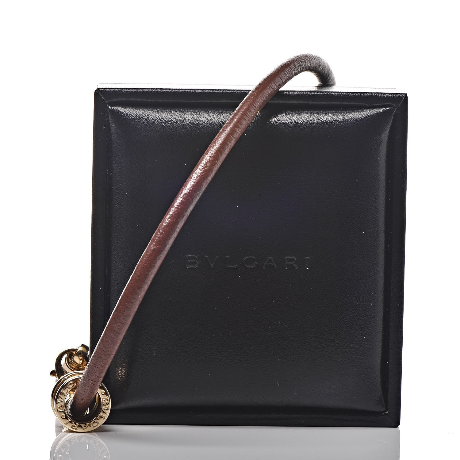 Bulgari 18K Yellow Gold Leather B.Zero1 Pendant Necklace Brown 5 of 5