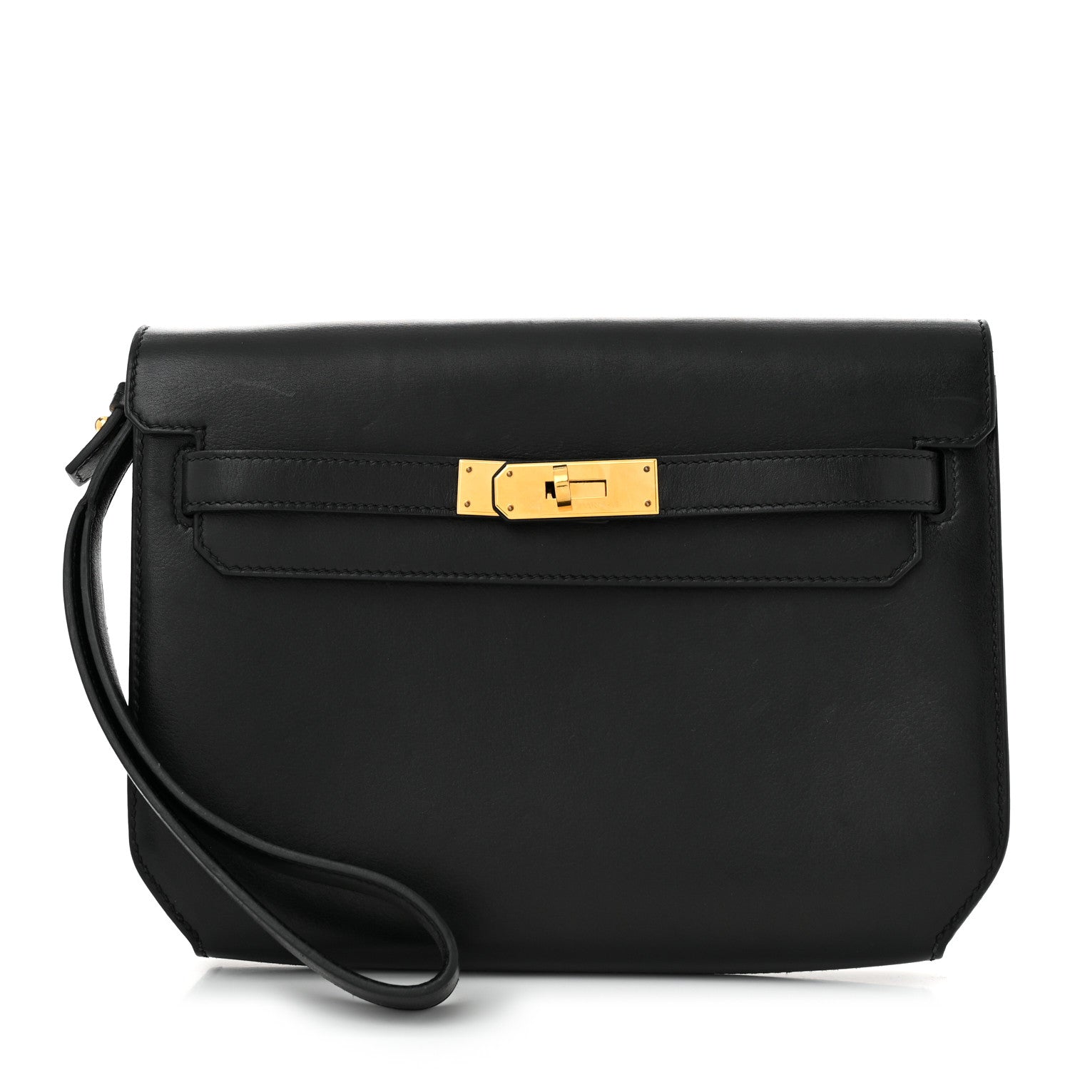 Hermes Taurillon Novillo Kelly Depeches 25 Pouch Black 1 of 10