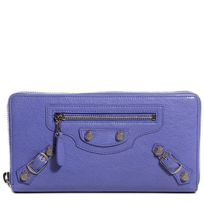 Balenciaga Agneau Giant 12 Silver Hardware Continental Zip Around Wallet Mauve 1 of 9