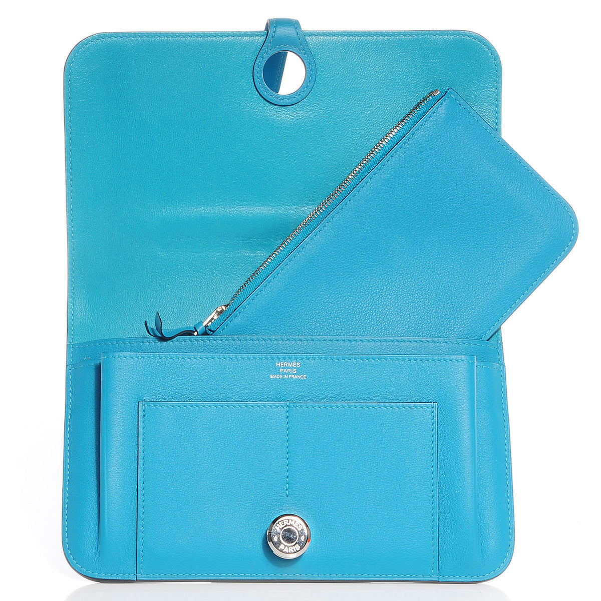 Swift Calfskin Dogon Wallet Turquoise
