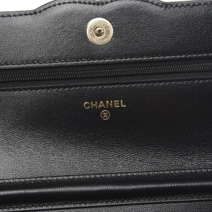Chanel Goatskin Quilted Timeless CC Wallet On Chain WOC Black 6 of 12