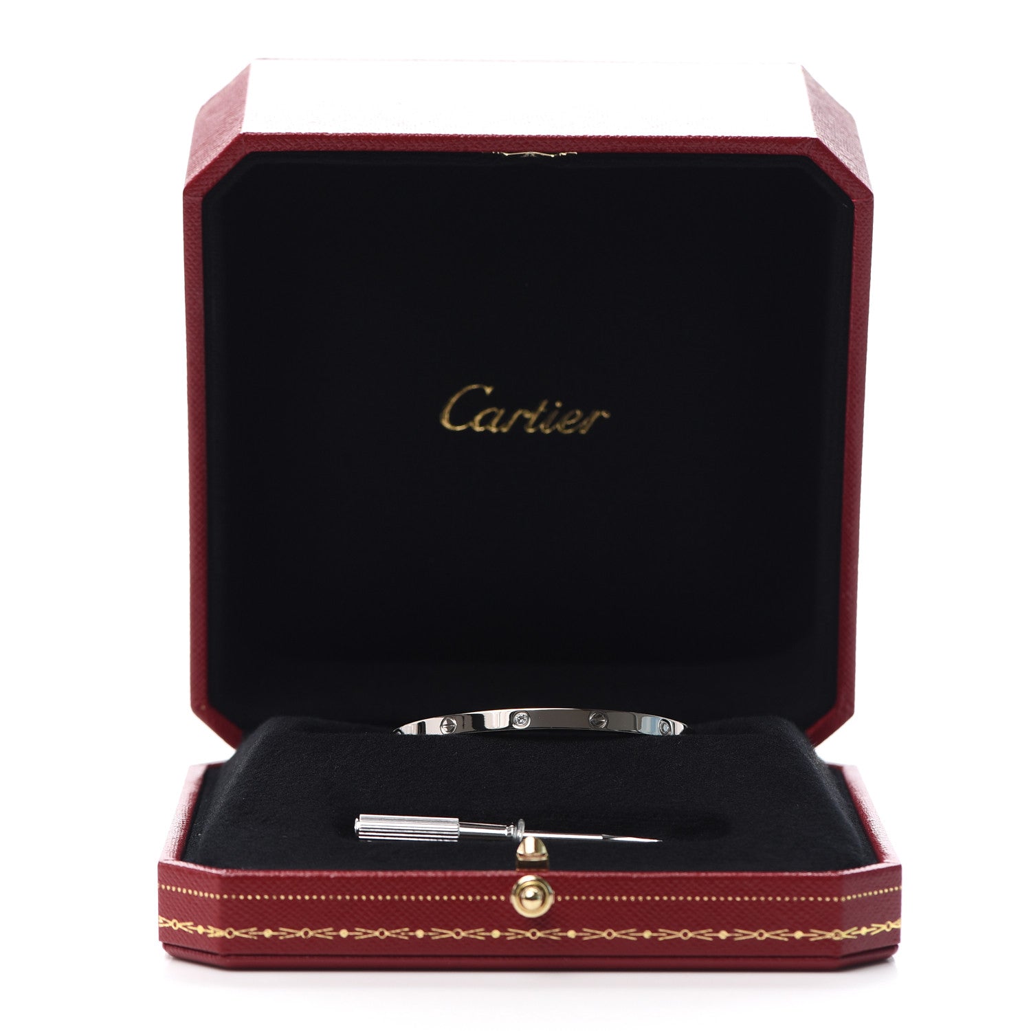 Cartier 18K White Gold 6 Diamond Small LOVE Bracelet 15 7 of 7
