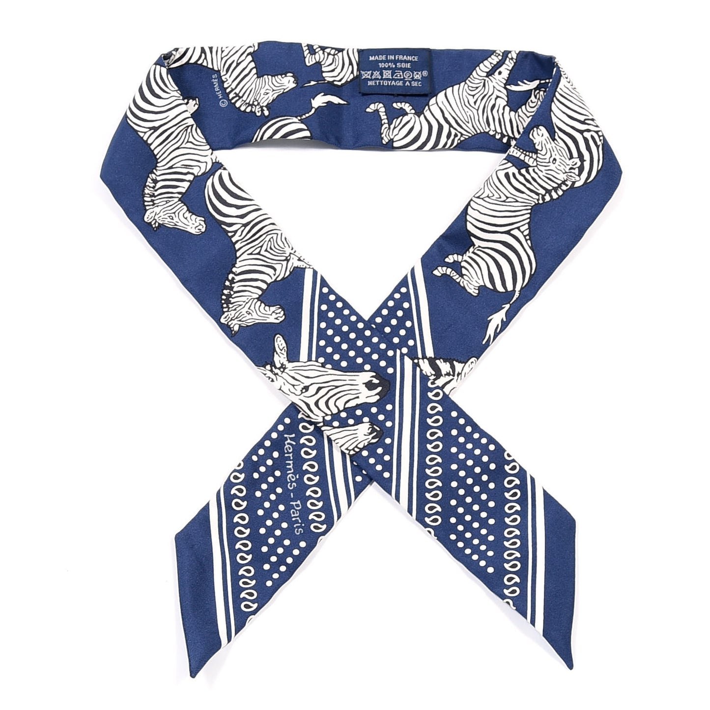 Silk Les Zebres Twilly Gris Marine Black White