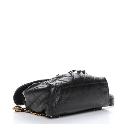 Chanel Lambskin Quilted Drawstring Backpack Black 4 of 7
