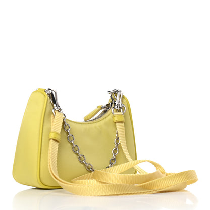Prada Tessuto Nylon Saffiano Mini Re-Edition 2000 Shoulder Bag Ananas 2 of 4
