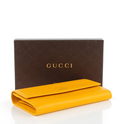Gucci Dollar Calfskin Swing Continental Wallet Yellow 4 of 7