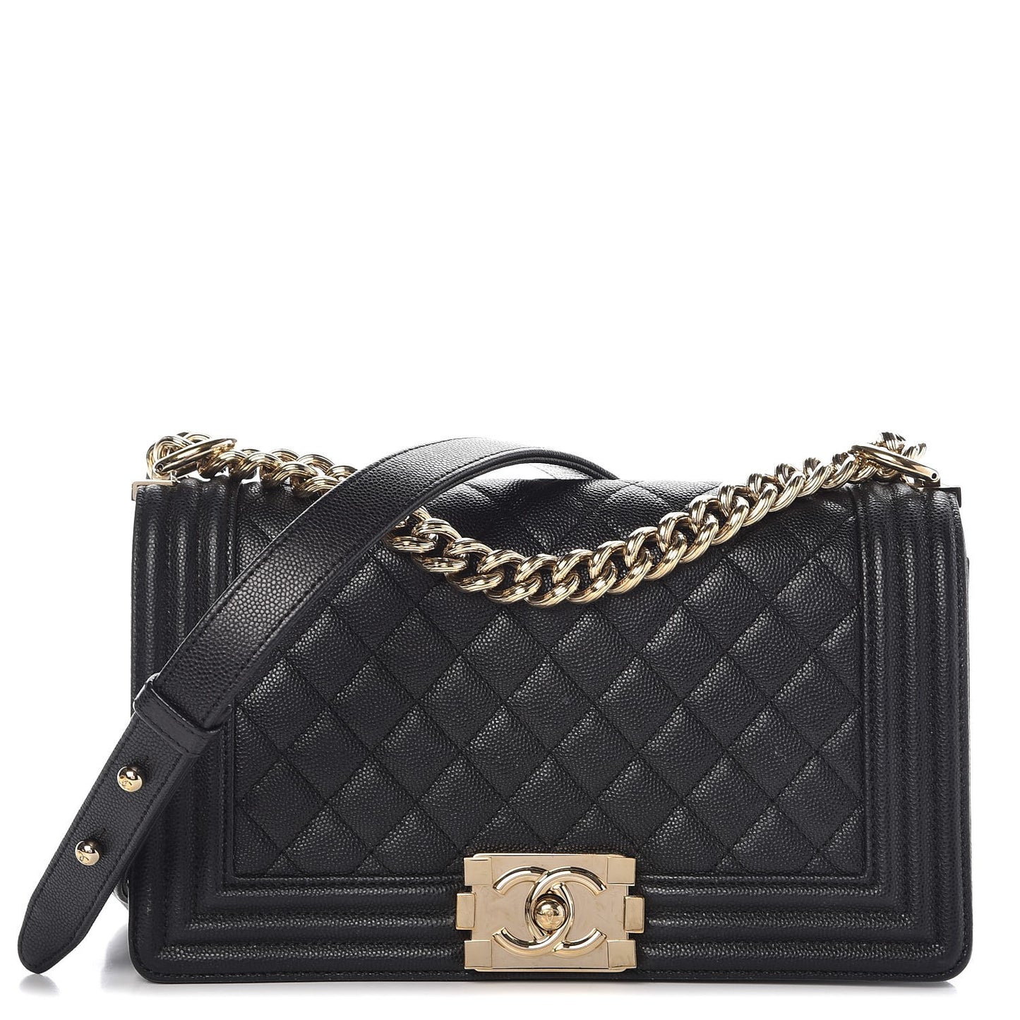 Caviar Quilted Medium Boy Flap Black