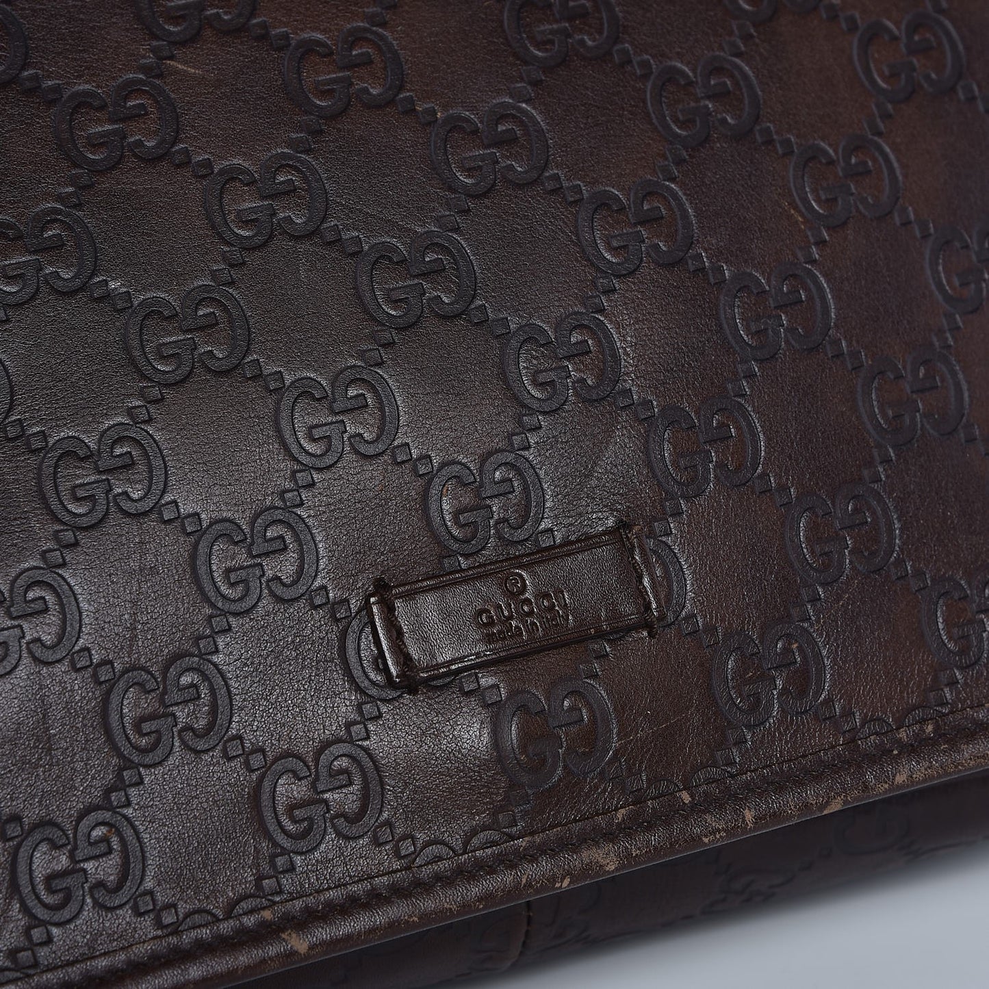Guccissima Flap Messenger Bag Dark Brown