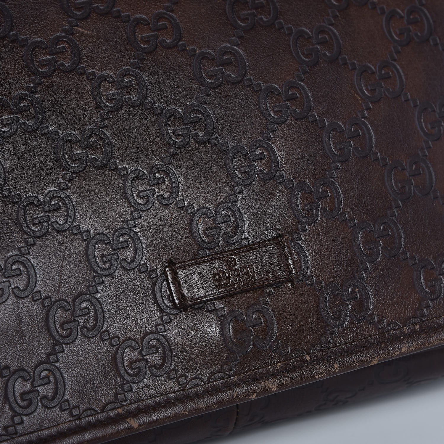 Gucci Guccissima Flap Messenger Bag Dark Brown 15 of 27