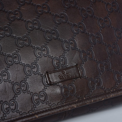 Gucci Guccissima Flap Messenger Bag Dark Brown 15 of 27
