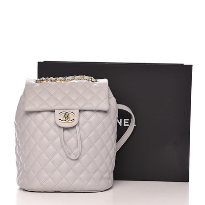 Chanel Calfskin Quilted Small Urban Spirit Backpack Light Grey 13 of 13