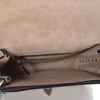 Valentino Garavani Grained Calfskin Turquoise Guitar Strap Rockstud Rolling Shoulder Flap Messenger Bag Soft Noisette 5 of 7