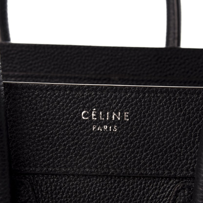 Celine Drummed Calfskin Micro Luggage Black 8 of 14