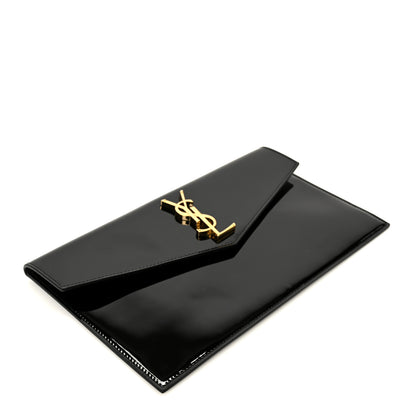 Saint Laurent Patent Calfskin Monogram Uptown Clutch Black 4 of 8