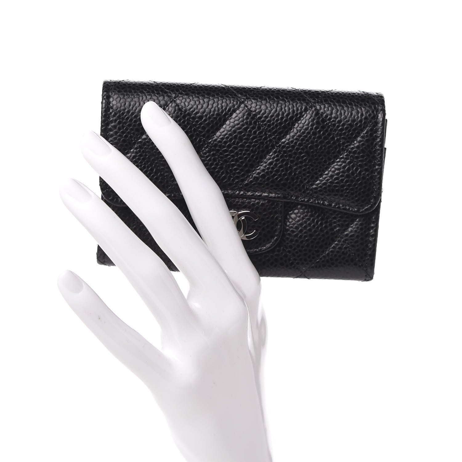 Chanel Caviar Quilted Flap Card Holder Black 2 of 9