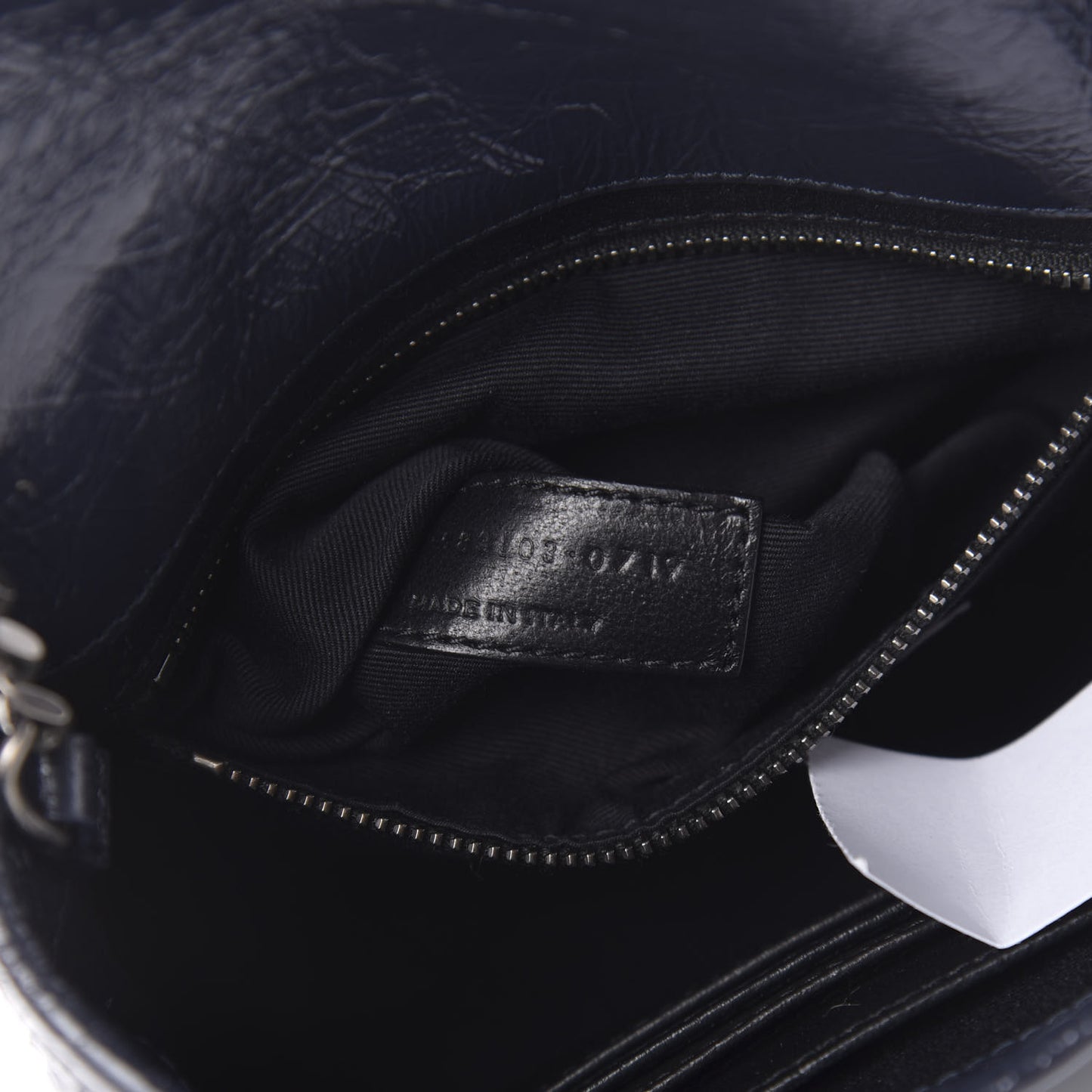 Crinkled Calfskin Matelasse Monogram Niki Chain Wallet Deep Marine