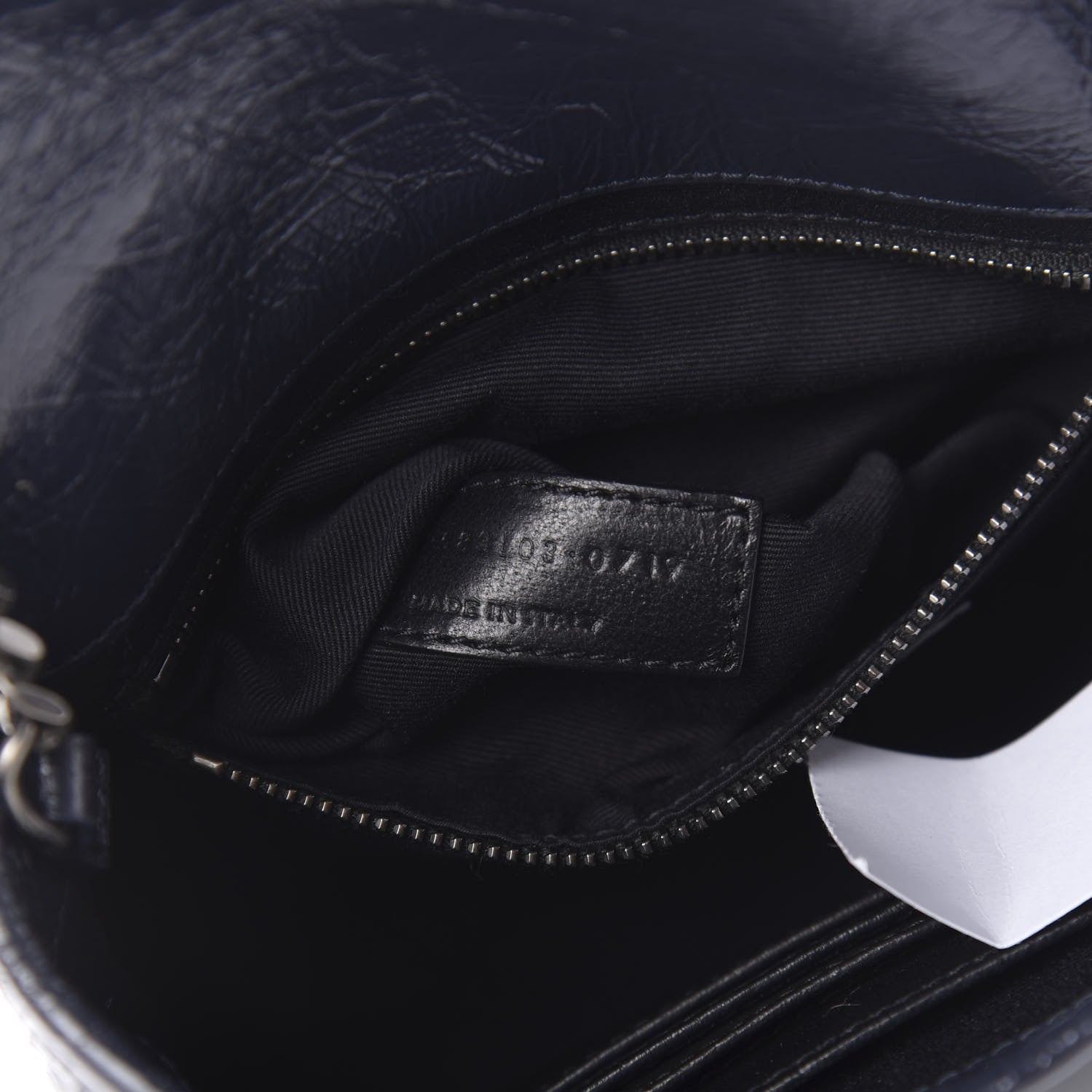 Saint Laurent Crinkled Calfskin Matelasse Monogram Niki Chain Wallet Deep Marine 7 of 12