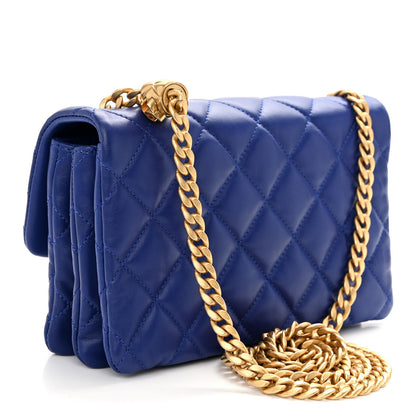 Chanel Lambskin Quilted Small Pillow Crush Flap Blue 3 of 10