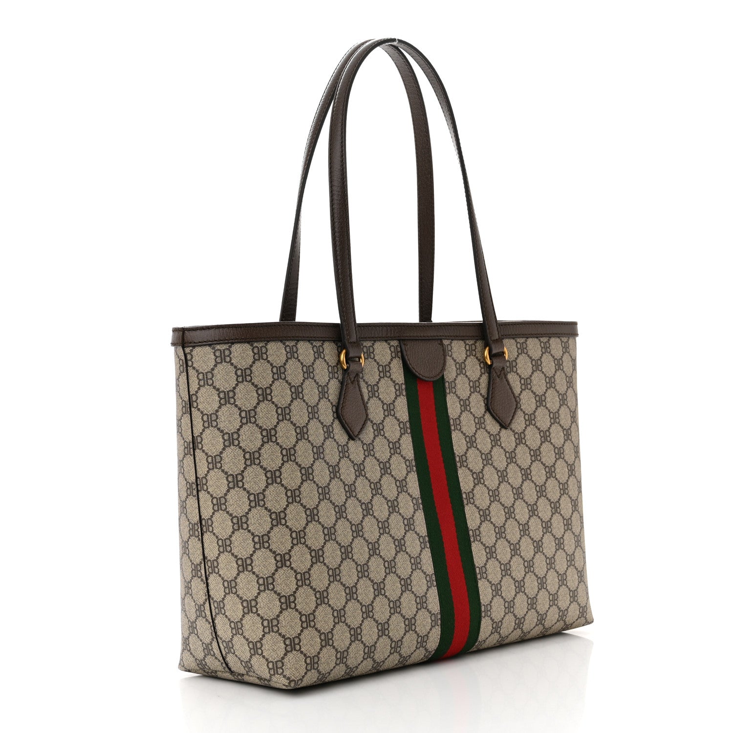 Gucci X BALENCIAGA BB Supreme Monogram Web Medium Ophidia Shopping Tote Beige New Acero 1 of 11