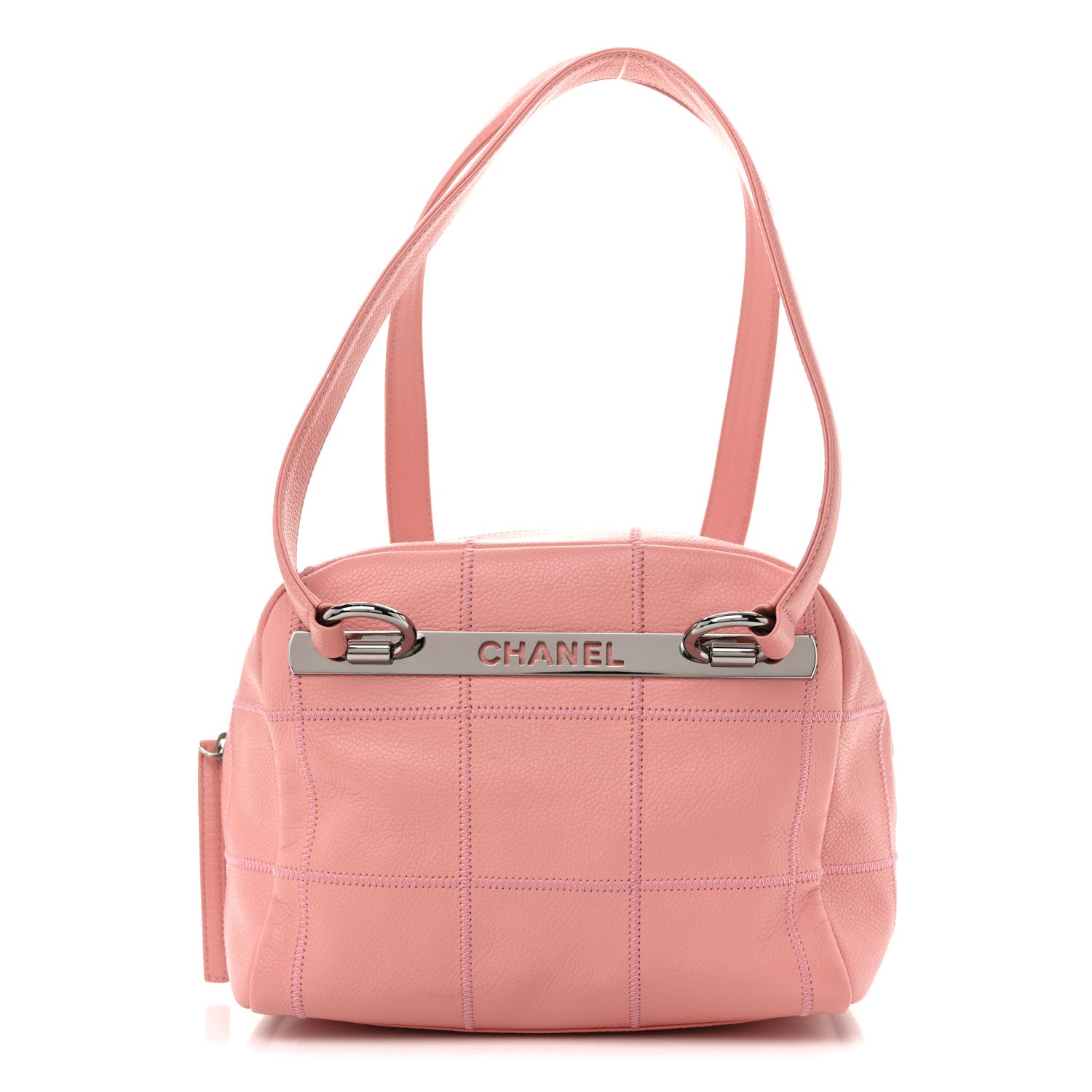 Chanel Caviar Square Stitched Bowler Pink 1 of 11