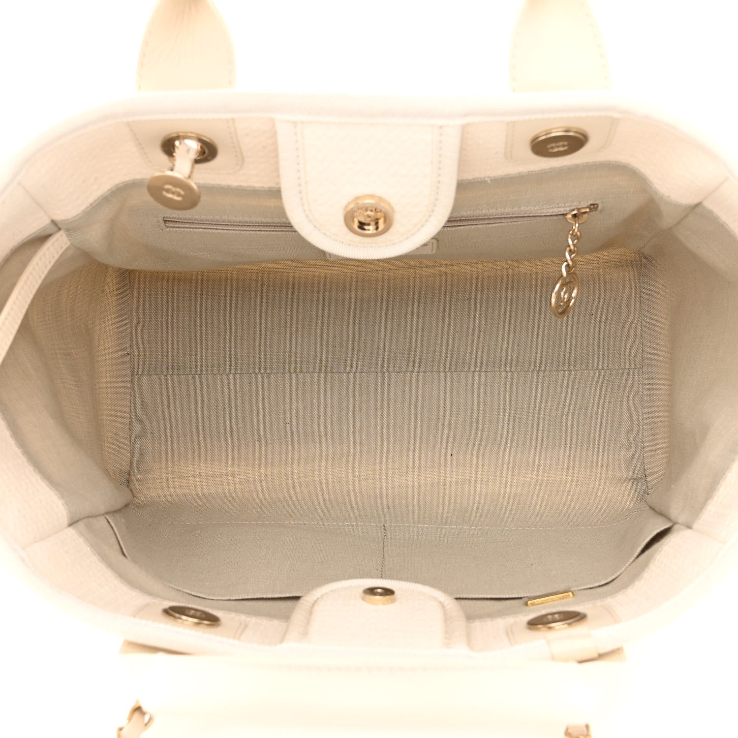 Chanel Mixed Fibers Small Deauville Tote White 6 of 12