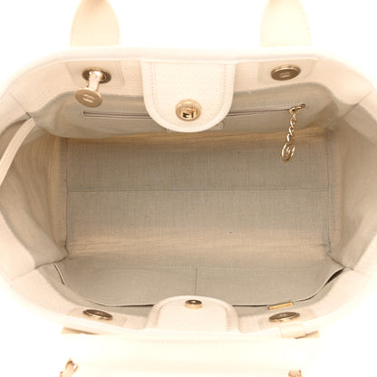 Chanel Mixed Fibers Small Deauville Tote White 6 of 12