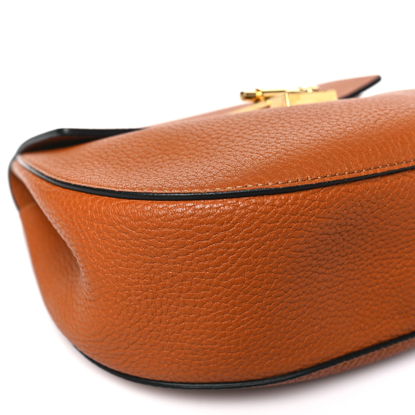 Grained Lambskin Mini Drew Shoulder Bag Caramel
