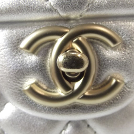 Chanel Lambskin Medium Double Flap Matte Silver 8 of 14