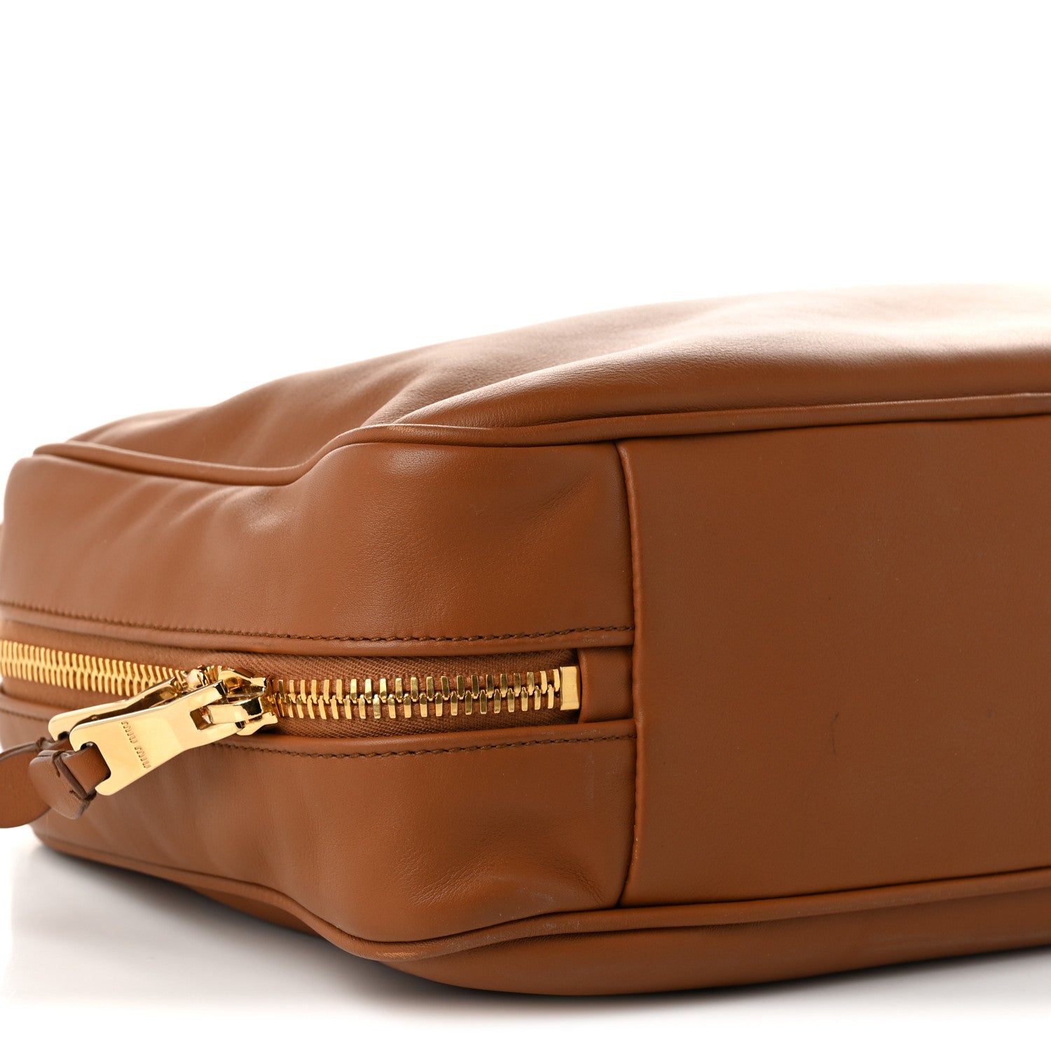 Miu Miu Soft Calf Softy Medium Beau Top Handle Bag Cognac 8 of 9