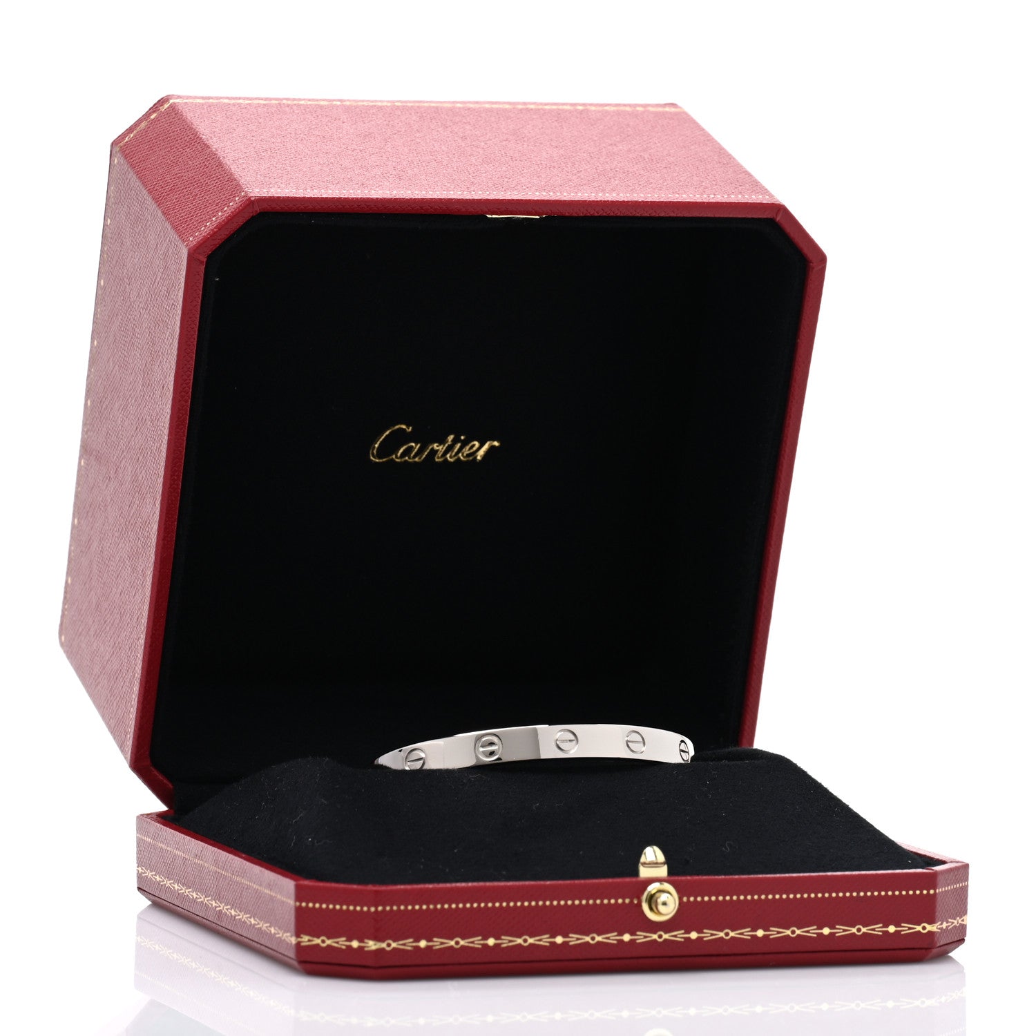 Cartier 18K White Gold LOVE Cuff Bracelet 17 4 of 4