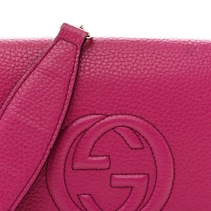 Gucci Pebbled Calfskin Soho Wallet on Chain Bright Bougainvillea 7 of 11