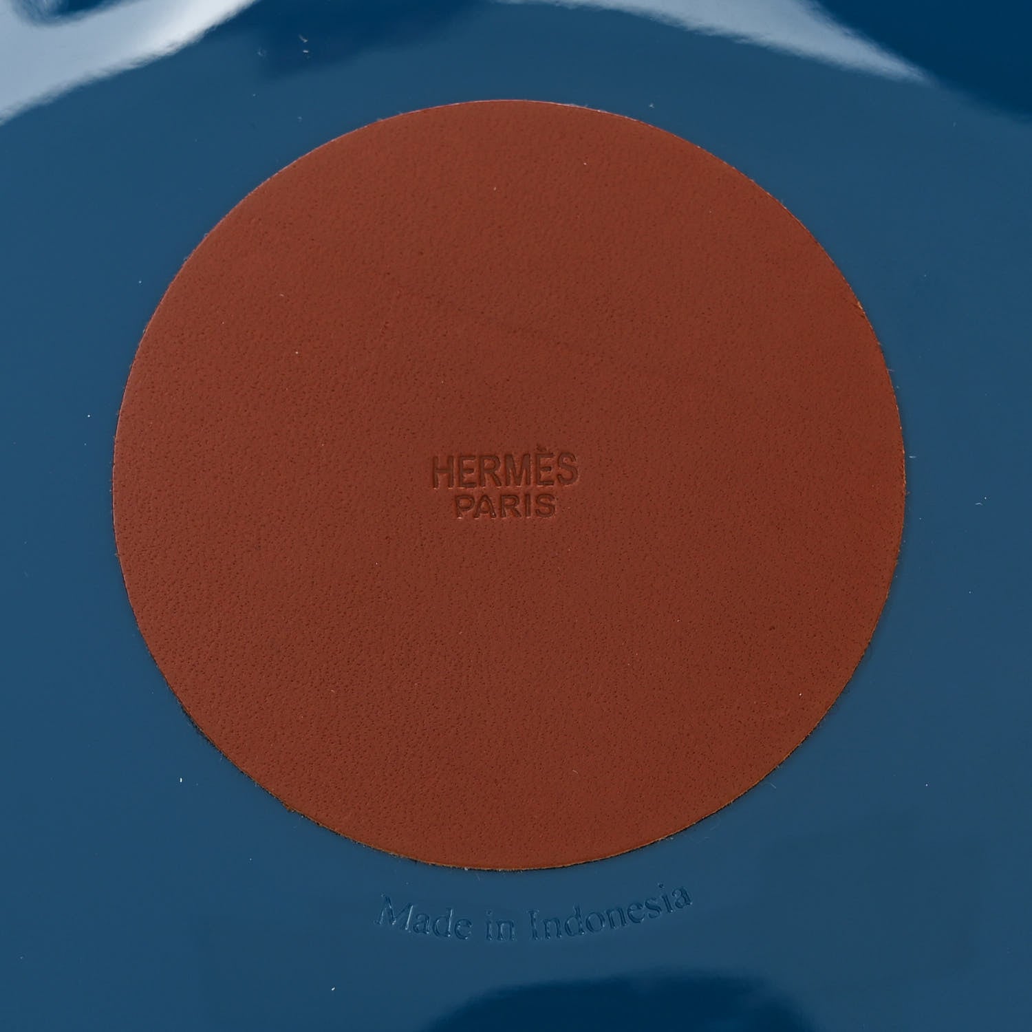 Hermes Lacquered Mahogany Mini Bridle Celebes Box Bleu Luzien 5 of 8