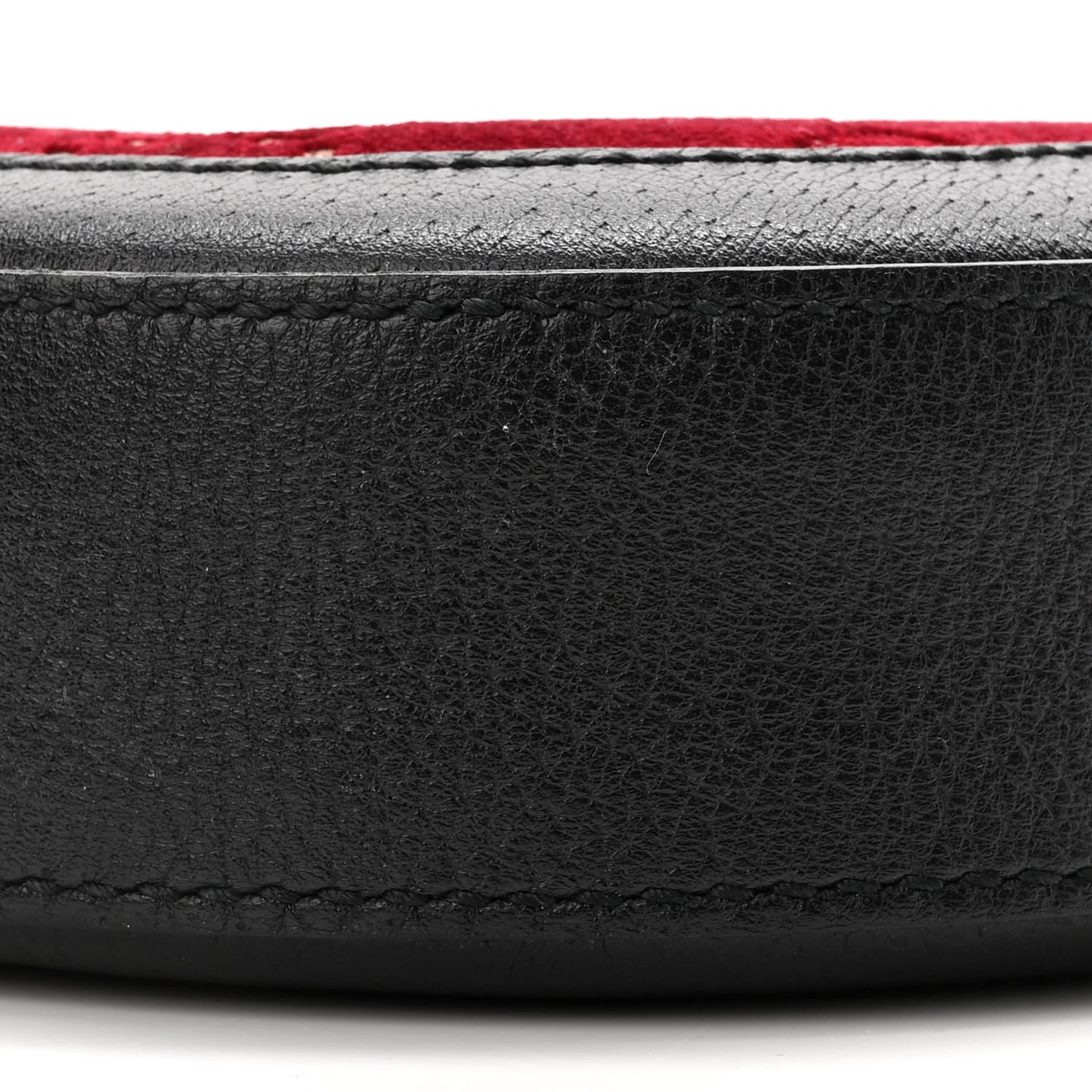 Velvet GG Monogram Textured Calfskin Round Shoulder Bag Red Cipria Black