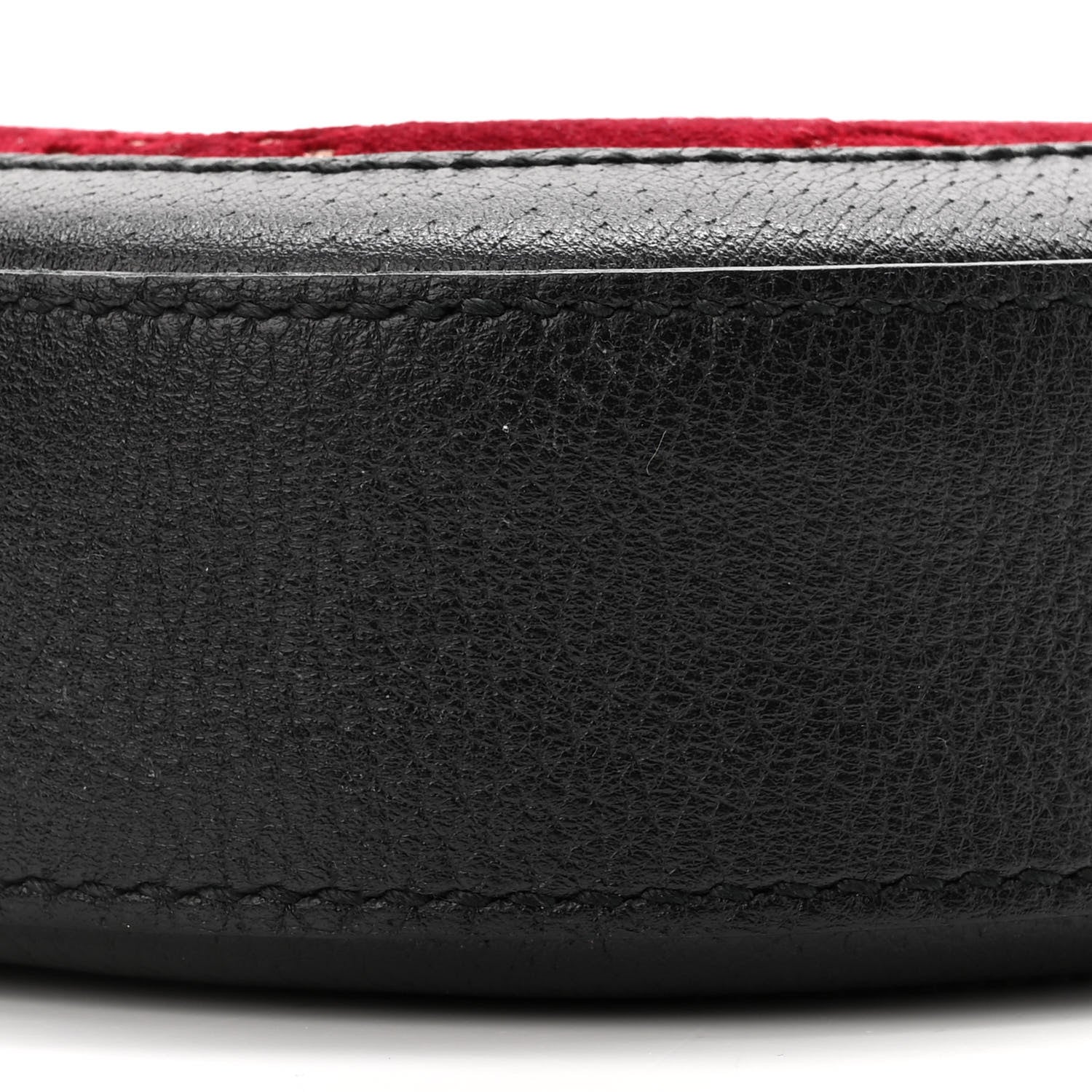 Gucci Velvet GG Monogram Textured Calfskin Round Shoulder Bag Red Cipria Black 10 of 10