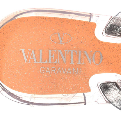 Valentino Garavani PVC Jelly Glitter Rockstud Bow Thong Sandals 41 Silver 7 of 8