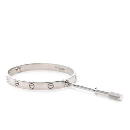 Cartier 18K White Gold LOVE Bracelet 17 4 of 8