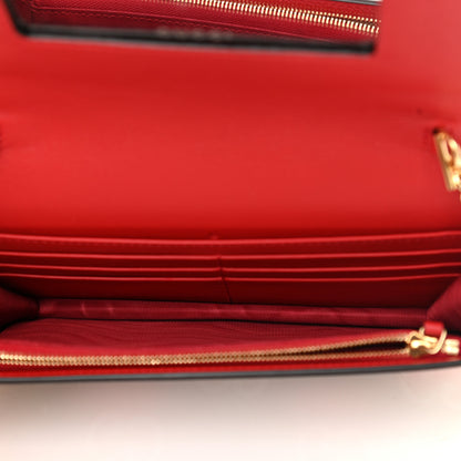 Gucci GG Supreme Monogram Apple Chain Wallet Beige Multicolor Lobster Red 5 of 10