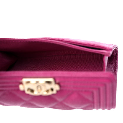 Chanel Caviar Quilted Boy Flap Card Holder Fuchsia 5 of 11
