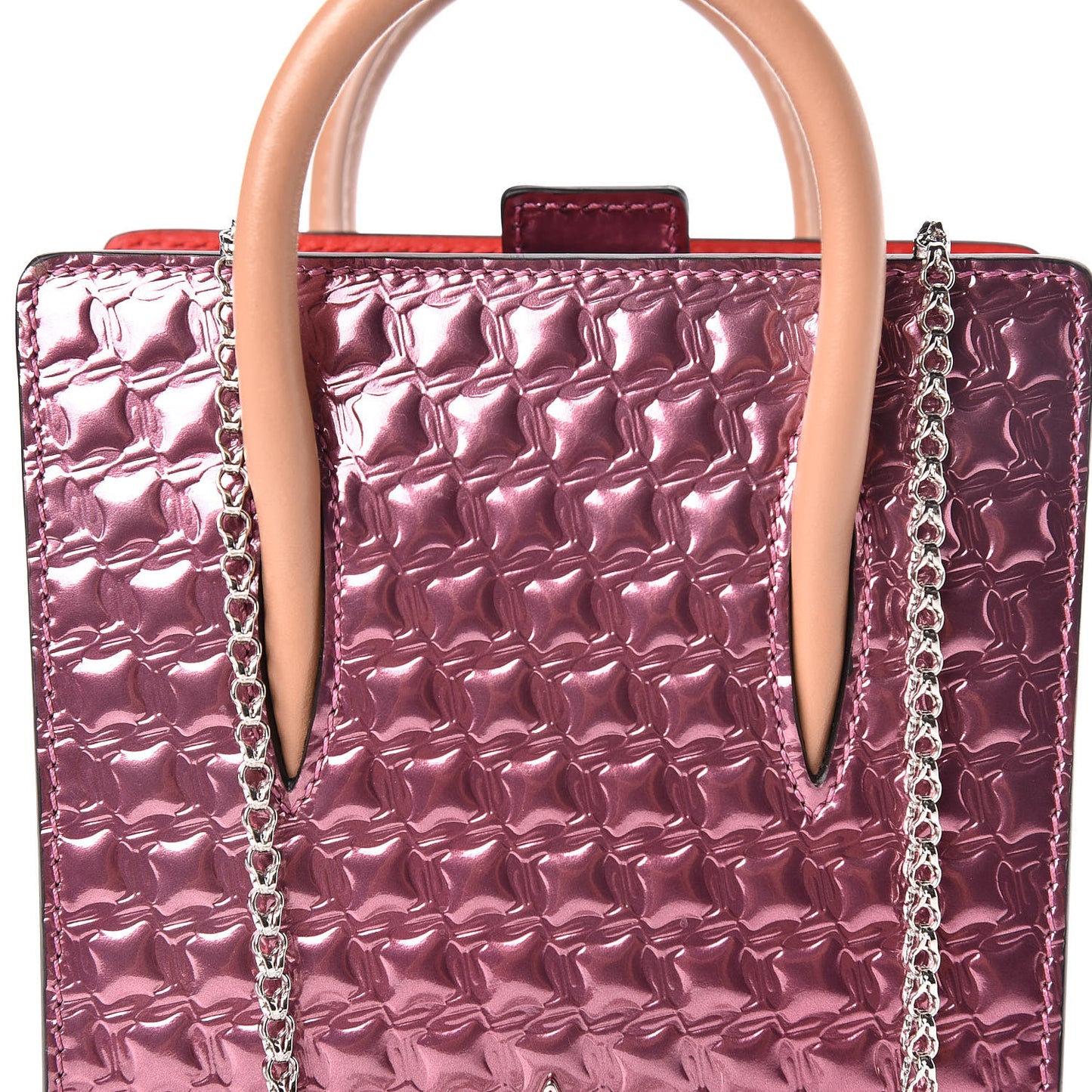 Calfskin Crystal Nano Paloma Rainbow