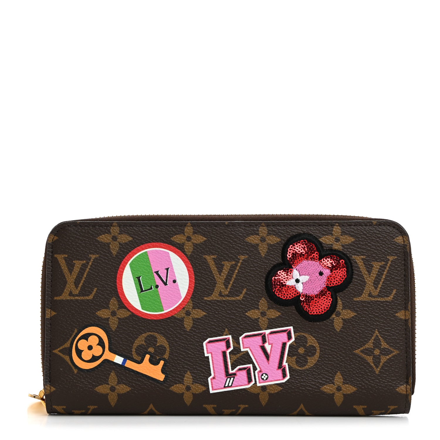 Louis Vuitton Monogram Travel Stickers Zippy Wallet 1 of 7
