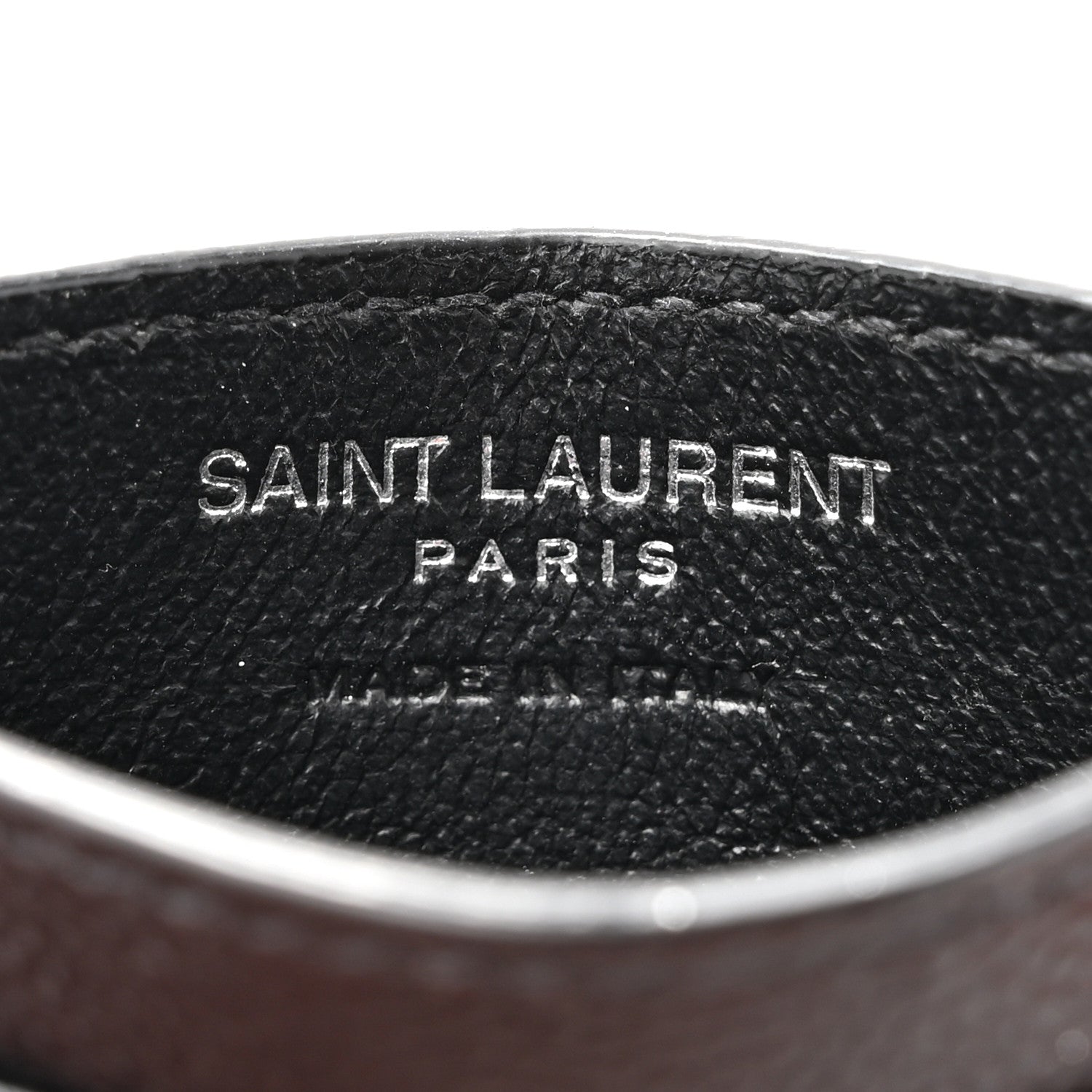 Saint Laurent Grain De Poudre Matelasse Chevron Monogram Credit Card Case Black 6 of 14
