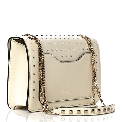 Valentino Garavani Vitello Small Rockstud All Over Demilune Shoulder Bag Light Ivory 4 of 11