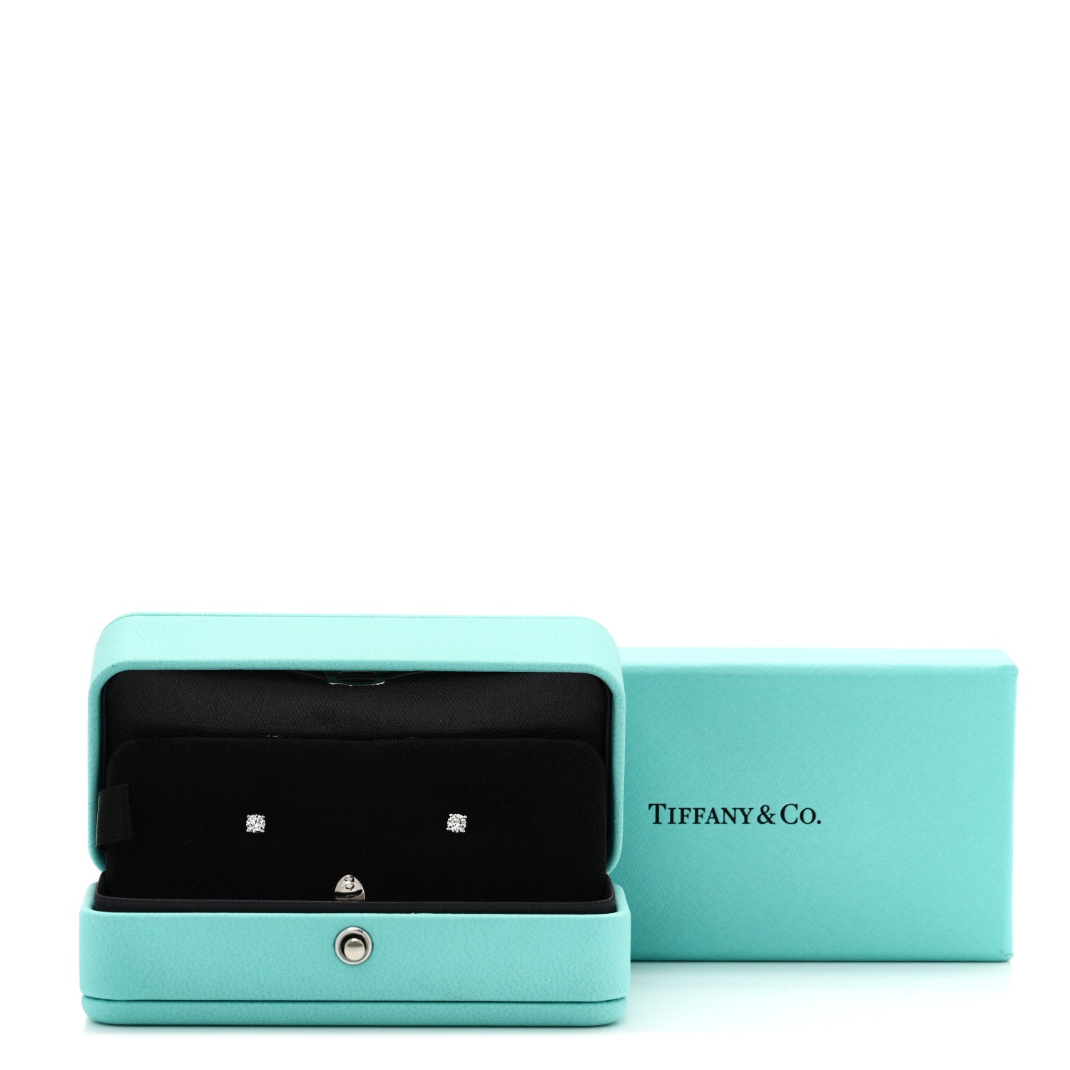 Tiffany Platinum Diamond .27ctw Solitaire Earrings 5 of 5