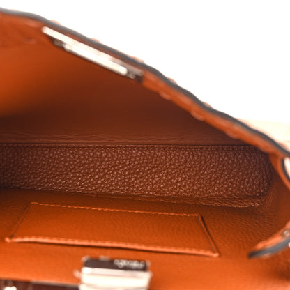 Fendi Cuoio Romano Snakeskin Selleria Mini Peekaboo Iconic Satchel Cappuccino 5 of 11