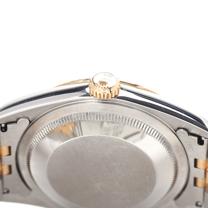 Rolex Stainless Steel 18K Yellow Gold Diamond 36mm Oyster Perpetual Datejust Watch White Roman 16233 4 of 4