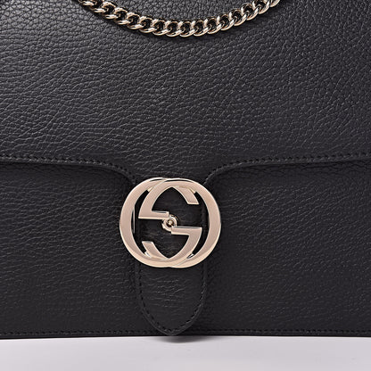 Gucci Dollar Calfskin Interlocking G Shoulder Bag Black 10 of 11