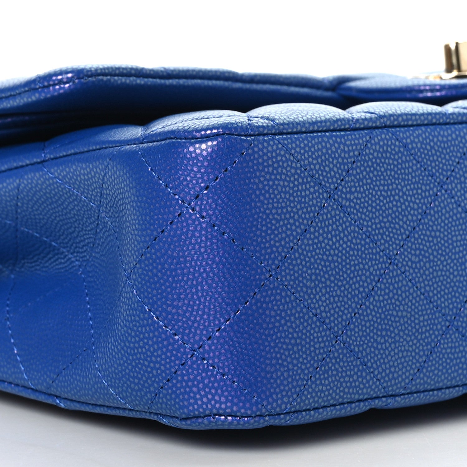 Chanel Iridescent Caviar Quilted Medium Double Flap Blue 7 of 8