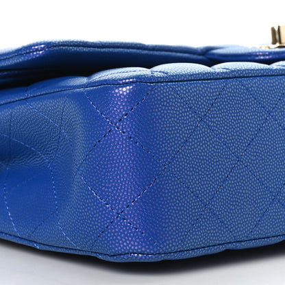 Chanel Iridescent Caviar Quilted Medium Double Flap Blue 7 of 8